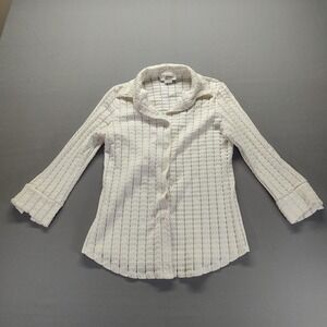 E.K Design Women's Button Up White Sweater Size Medium